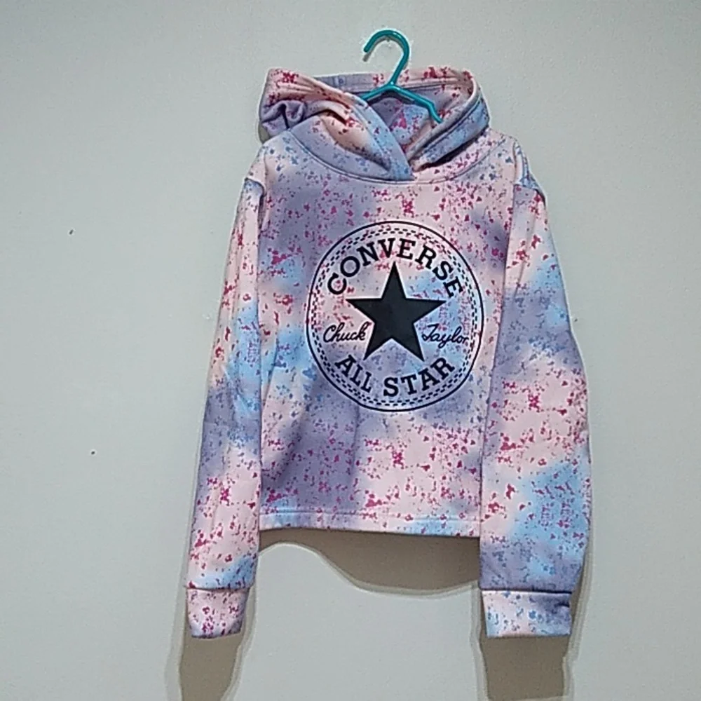 Converse All-Over Print Cropped Pullover Hoodie